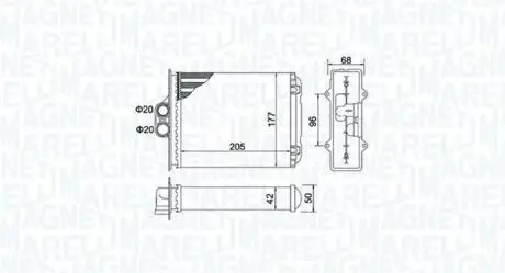350218482000 Радіатор нагрівача MAGNETI MARELLI підбір по vin на Brocar