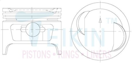 45122STD Поршни, комплект на мотор Suzuki F8 TEIKIN подбор по vin на Brocar