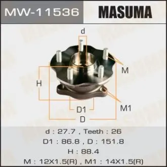 MW11536 Маточина колеса (MW-11536) MASUMA MASUMA підбір по vin на Brocar