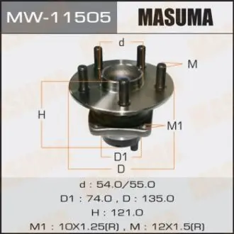 MW11505 Маточина колеса (MW-11505) MASUMA MASUMA підбір по vin на Brocar