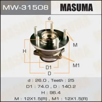 MW31508 Маточина колеса (MW-31508) MASUMA MASUMA підбір по vin на Brocar