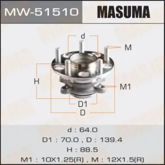 MW51510 Ступица колеса задн CIVIC / FD1/ FD2 06- (with ABS) MASUMA подбор по vin на Brocar