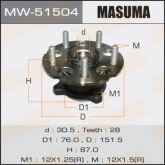 MW51504 Ступица колеса задн CR-V/ RE4 (with ABS) MASUMA подбор по vin на Brocar
