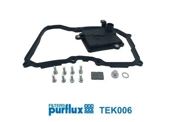 TEK006 Фільтр АКПП VW Golf/Jetta/Fabia/Octavia 1.6i 12- (к-кт з прокладкою) PURFLUX підбір по vin на Brocar