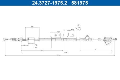 24372719752 Трос ручного гальма ATE підбір по vin на Brocar