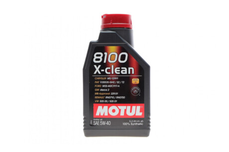 843411 Олива 5W40 X-clean 8100 (1L) MOTUL підбір по vin на Brocar