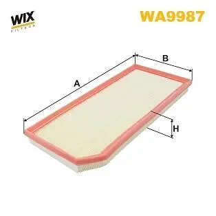 WA9987 Фільтр повітря WIX FILTERS підбір по vin на Brocar