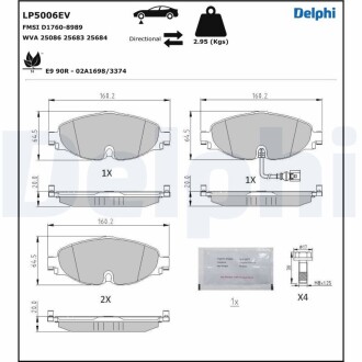 LP5006EV Гальмівні колодки, дискові DELPHI подбор по vin на Brocar