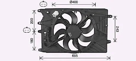 FT7615 Вентилятор радіатора AVA COOLING подбор по vin на Brocar