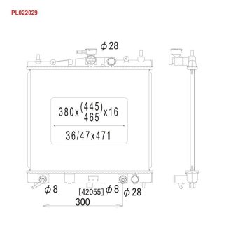 PL022029 Радіатор системи охолодження KOYO підбір по vin на Brocar