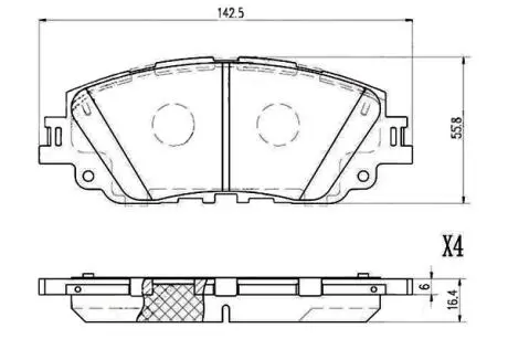 N3602155 Гальмівні колодки NIPPARTS підбір по vin на Brocar