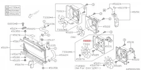 73313FJ001 Кожух вентилятора SUBARU підбір по vin на Brocar