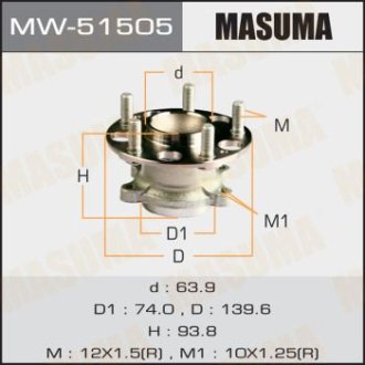 MW51505 Ступица колеса задн ACCORD / SL9 MASUMA подбор по vin на Brocar