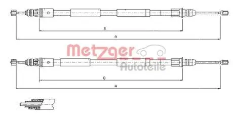 116771 Трос ручного гальма RENAULT METZGER підбір по vin на Brocar