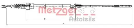 107491 Трос ручного гальма VAG METZGER підбір по vin на Brocar