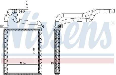 707191 Радіатор обігрівача TOYOTA AVENSIS (2003) (вир-во Nissens) NISSENS подбор по vin на Brocar