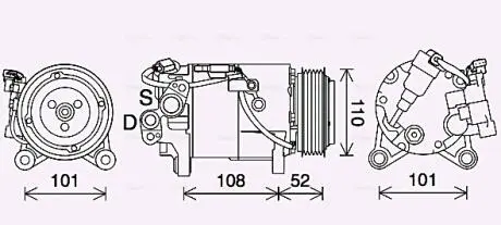 BWAK567 Компресор AVA COOLING подбор по vin на Brocar