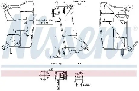 996304 Бачок розширювальний з кришкою CITROEN/ FORD/ PEUGEOT (вир-во Nissens) NISSENS підбір по vin на Brocar