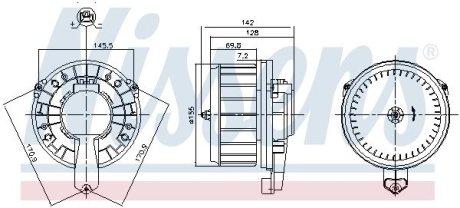 87670 Вентилятор опалювача салону NISSENS підбір по vin на Brocar