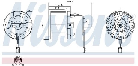 87610 Вентилятор опалювача салону NISSENS підбір по vin на Brocar