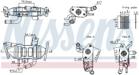 989488 Радіатор рециркуляції ВГ NISSENS подбор по vin на Brocar