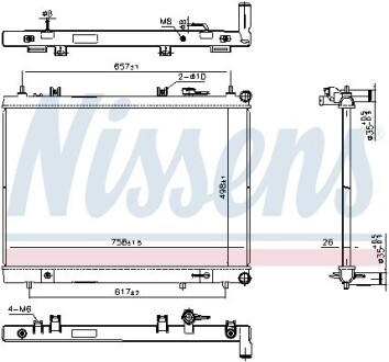 606308 Радіатор охолодження NISSENS підбір по vin на Brocar