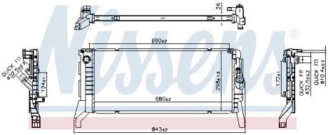 606789 Радіатор охолодження NISSENS підбір по vin на Brocar