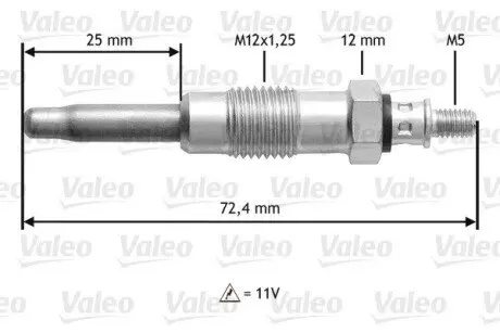 345100 Свічка розжарення VALEO підбір по vin на Brocar