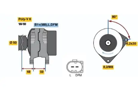 0986045310 Генератор BOSCH підбір по vin на Brocar