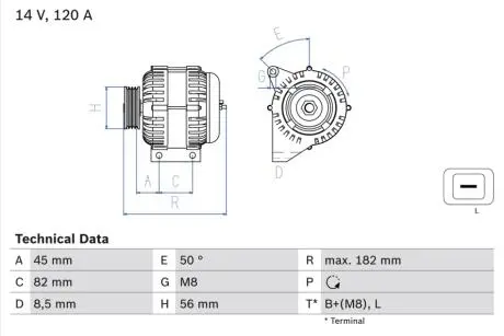 0986041150 Генератор BOSCH підбір по vin на Brocar