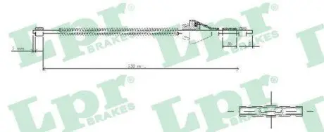 C1692B Трос, стояночная тормозная система LPR підбір по vin на Brocar