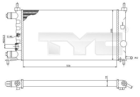 7250025R Радиатор, охлаждения дивгателя TYC підбір по vin на Brocar