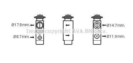 CN1219 Расширительный клапан, кондиционер AVA COOLING підбір по vin на Brocar