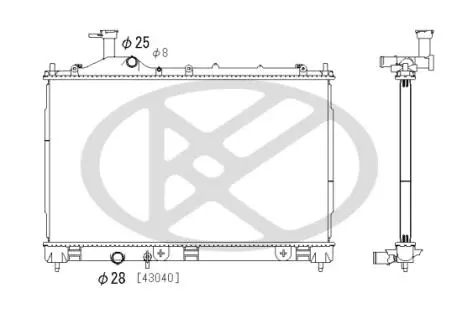 PL033330 Радиатор, охлаждения дивгателя KOYO підбір по vin на Brocar