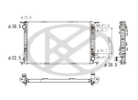 PL442800 Радиатор, охлаждения дивгателя KOYO подбор по vin на Brocar