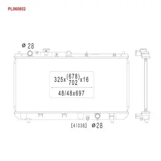 PL060852 Радиатор, охлаждения дивгателя KOYO подбор по vin на Brocar