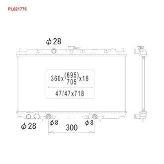 PL021776 Радиатор, охлаждения дивгателя KOYO підбір по vin на Brocar