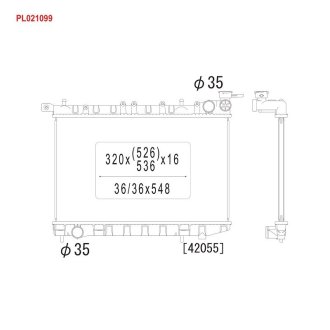 PL021099 Радиатор, охлаждения дивгателя KOYO підбір по vin на Brocar