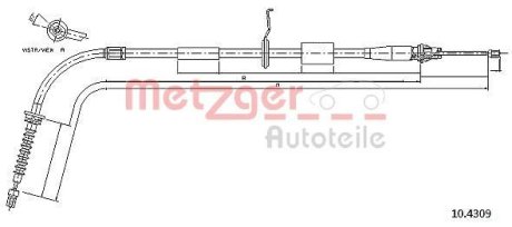 104309 Трос, стояночная тормозная система METZGER подбор по vin на Brocar