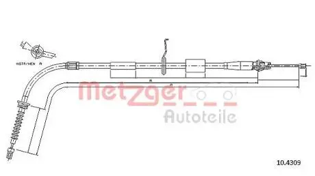 104309 Трос, стояночная тормозная система METZGER подбор по vin на Brocar