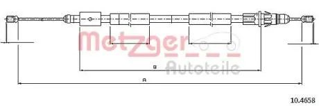 104658 Трос, стояночная тормозная система METZGER підбір по vin на Brocar