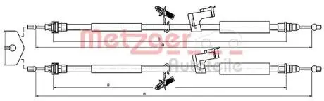 105368 Трос, стояночная тормозная система METZGER подбор по vin на Brocar