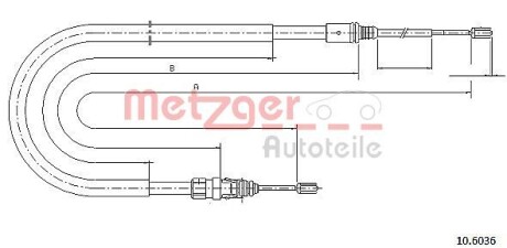 106036 Трос, стояночная тормозная система METZGER подбор по vin на Brocar