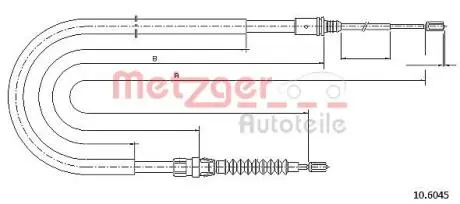 106045 Трос, стояночная тормозная система METZGER підбір по vin на Brocar