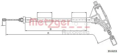 106211 Трос, стояночная тормозная система METZGER підбір по vin на Brocar