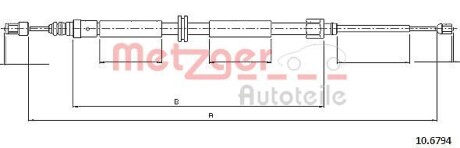 106794 Трос, стояночная тормозная система METZGER подбор по vin на Brocar