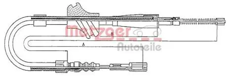 107502 Трос, стояночная тормозная система METZGER підбір по vin на Brocar