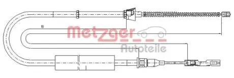107507 Трос, стояночная тормозная система METZGER підбір по vin на Brocar