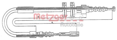 107582 Трос, стояночная тормозная система METZGER підбір по vin на Brocar