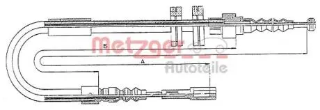 107582 Трос, стояночная тормозная система METZGER підбір по vin на Brocar